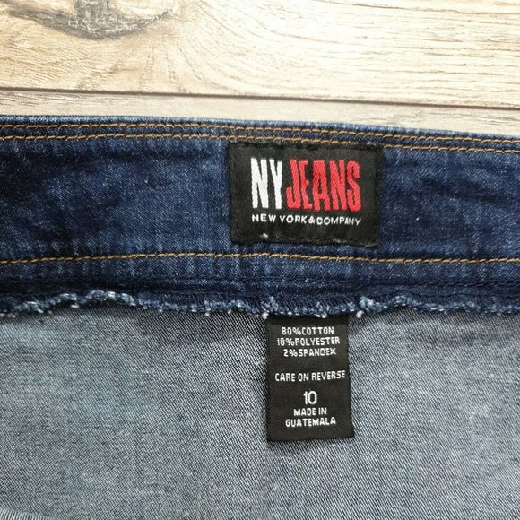 NY Jeans Womens Denim Skirt Size 10 Dark Wash 21" Long Casual Dress New York Co - Picture 4 of 8
